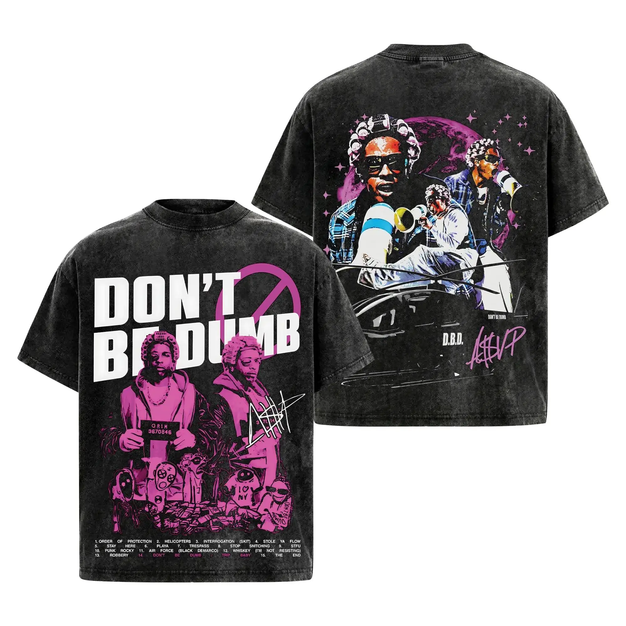 Rocky - Don't Be Dumb 2026 V2 Merch For Asap Mob Fans High-quality Cotton T-Shirt, Rakim Mayers Fan Shirt Hip-Hop Shirt, Don't Be Dumb Tour Merch, Gift For Flacko Rap 70Z