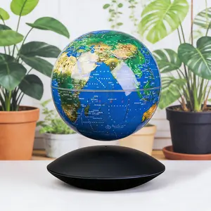 HCNT  UFO base Levitating Globe with LED Light floating world map spins on its own magic for your desk bedroom The most unique gift for anyone who loves space office makes it perfect as a night light