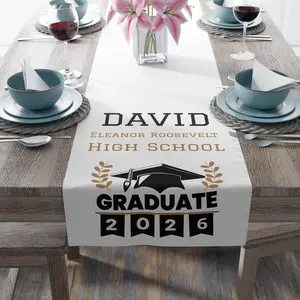 Personalized Graduation Table Runner, Class of 2026, Custom Name Graduation Party Decoration
