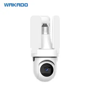 WAKADO 360 Camera with Wireless Light Bulb, Human Detection, 2.4GHz Indoor Cameras for Home, 2-Way Audio Siren, Target Security Cameras