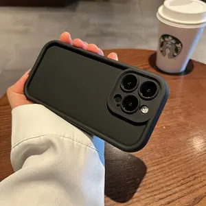 Minimalist Solid Color Matte Phone Case Anti-fall Shockproof Full Lens Coverage Camera Protection for iPhone X 11 12 13 14 15 16 17 Air Pro Max Plus