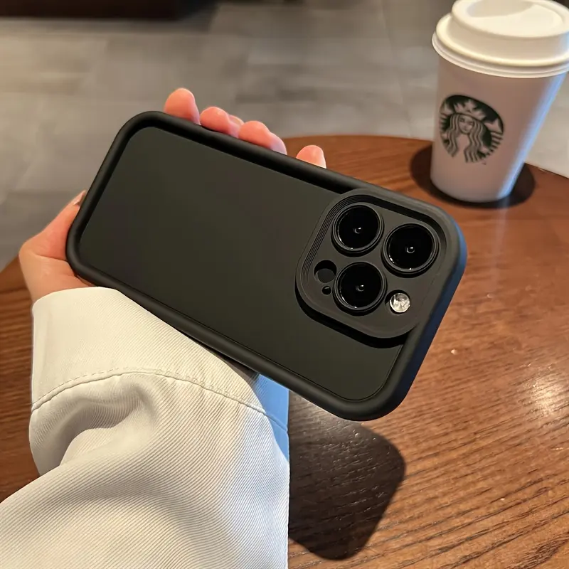 Minimalist Solid Color Matte Phone Case Anti-fall Shockproof Full Lens Coverage Camera Protection for iPhone X 11 12 13 14 15 16 17 Air Pro Max Plus