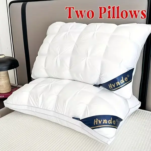 2 Pack Luxury Hotel Collection Pillows: Ultra-Supportive for Deep Sleep & Neck, Resilient High-Loft Core, Hypoallergenic Plush Cover, Cooling, Neck Pillows & All-Season Comfort - Ideal Gift