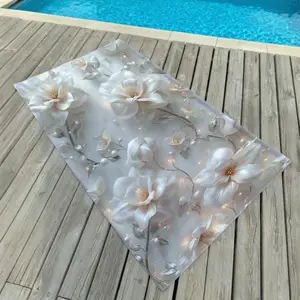 【JIT】One Piece 3D White Floral Prints Beach Towel Beach Towel Beach Towel Beach Outdoor Various Festivals Beach Towel Use Super Soft Beach Towel to Thank Life Soft material, beautiful pattern print, machine washable and durable, experience the beauty of