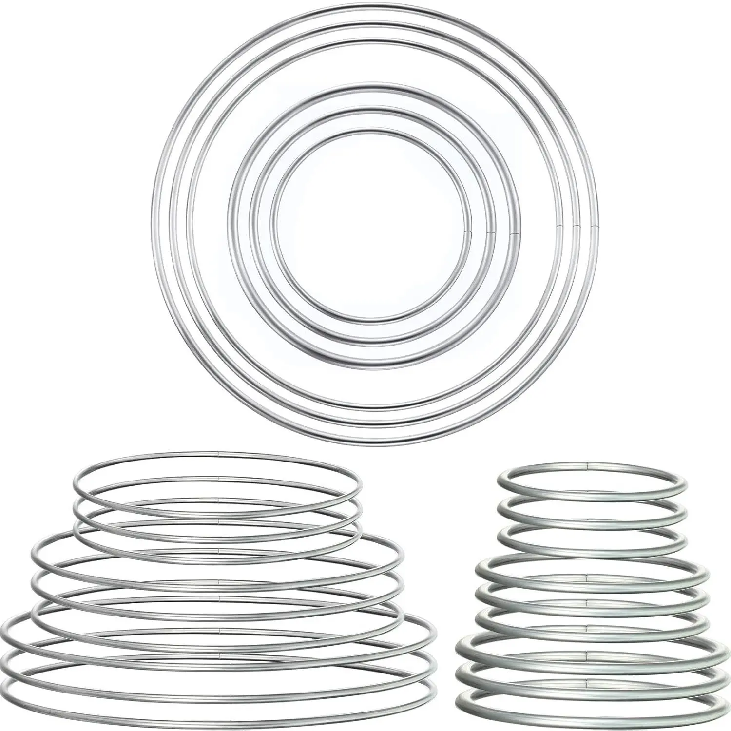 Metal Rings Hoops Metal Dream Catcher Macrame Steel Craft Rings Floral Hoop for Wreaths Macrame Projects(24 Pcs,Circle)