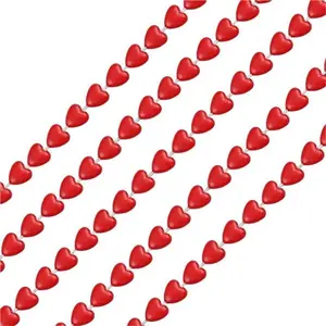 212 MAIN 12-Piece Unlit Mini Opaque Love Heart Bead Necklaces - 35 in, Lightweight Mini Hearts Accessory, Party Bag Gift for Festive Occasions