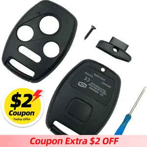 Replacement Key Fob Shell Case Fit for Honda 2008-2012 Accord 2006-2013 Civic EX 2009-2015 Pilot 4 Buttons Keyless Entry Remote Car Key Fob Cover Housing (1 Black) Automotive