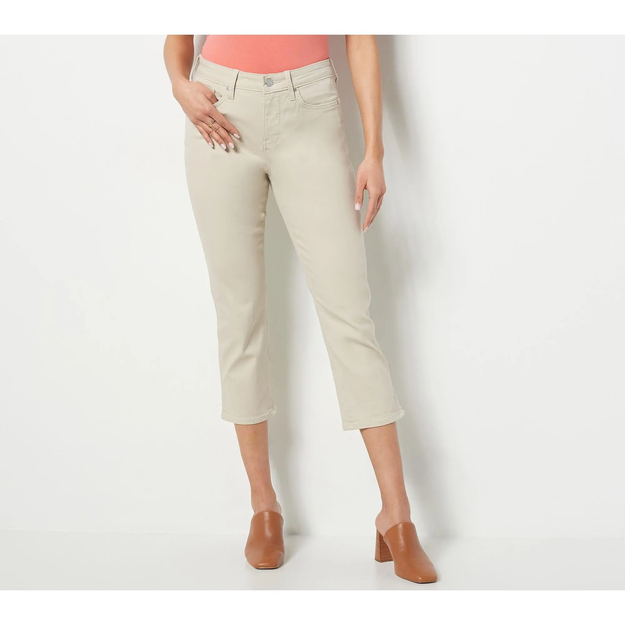 NYDJ Chloe Crop Jeans with Double Needle Slits- Feather
