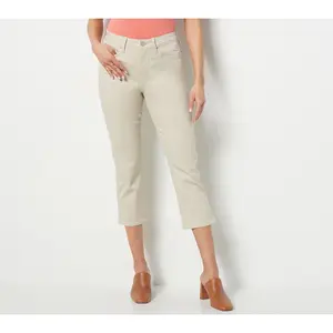 NYDJ Chloe Crop Jeans with Double Needle Slits- Feather