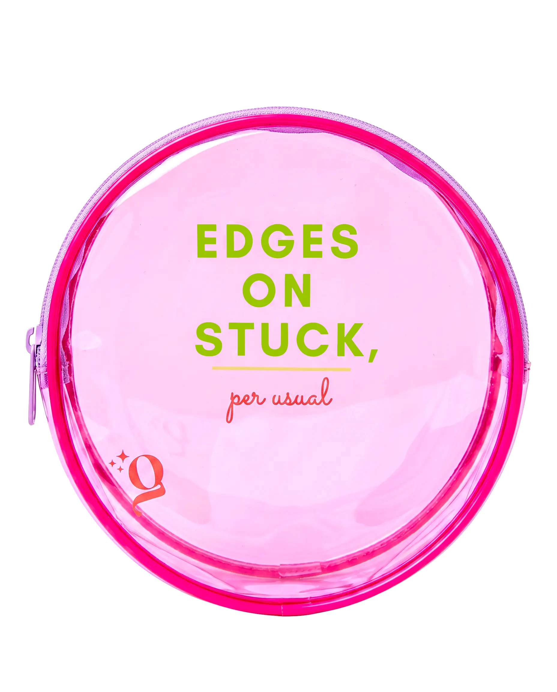 The Frontal Queen Edges on Stuck Kit Bag | Edge Control Storage Bag for Hair Styling Tools, Wig Essentials & Beauty Products | Cute Pink Cosmetic Pouch for Edge Brush, Wax Stick, Hair Accessories, Travel & Everyday Organization
