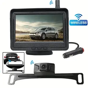 10.92cm Wireless Car Backup Camera Monitor Kit w/ License Plate Bracket, Universal Fit