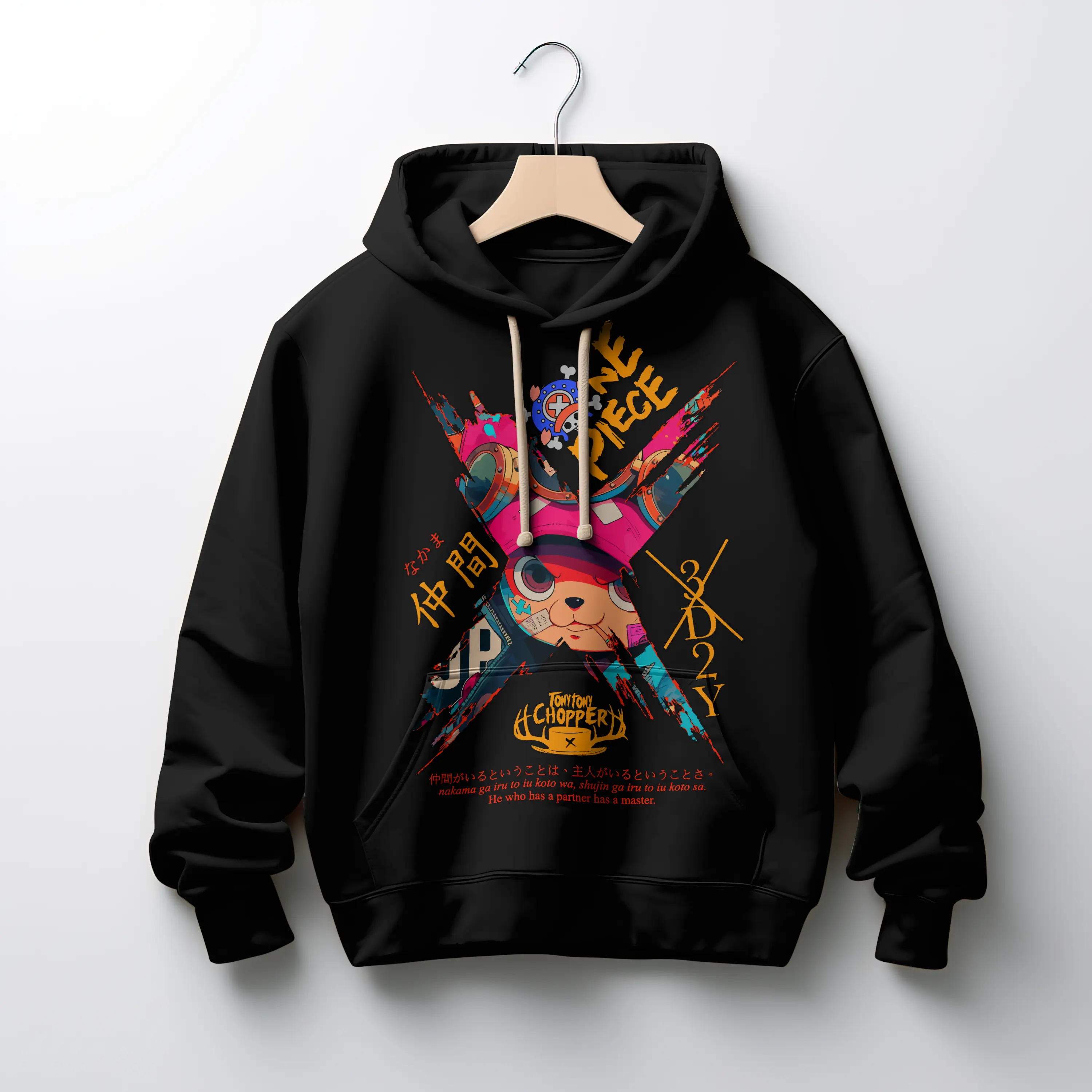 Neon X Aesthetic Chopper Hoodie | Retro Anime Streetwear Sweatshirt ‍️