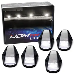 iJDMTOY Semi-Clear Lens Xenon White Full LED Cab Roof Marker Lamps Replacement For Ford 1980-1997 F150 F250 F350, Also Universal Fit For Other Trucks