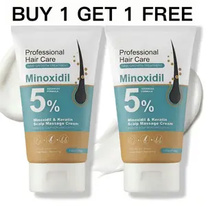[BUY 1 GET 1 FREE] 5% Minoxidil & Keratin Scalp Massage Cream Hair Growth Treatment for Men & Women Nano Foam Essence Easy Absorb Scalp Refreshing Haircare Buy 1 Get 1 Free