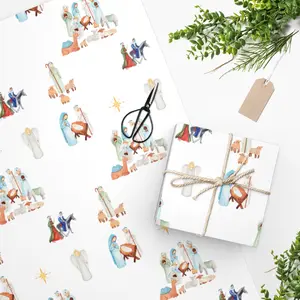 Nativity Wrapping Paper,Jesus Paper,Gift Wrapping Paper,Christmas Gift Wrap,Baby Jesus Present Wrap,Wrap,Jesus Birthday, Gift Wrap,Christian