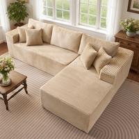 108" Beige L Shaped Sofa with Right Chaise