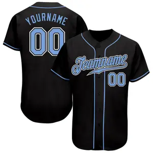 Custom Black Light Blue-White Authentic Baseball Jersey Shirt – Personalized Team Name, Your Name, Number & Logo, Custom Baseball 2026 World Baseball Classic Jersey for Men Women Youth, Gift idea for Fans, Baseball Lovers