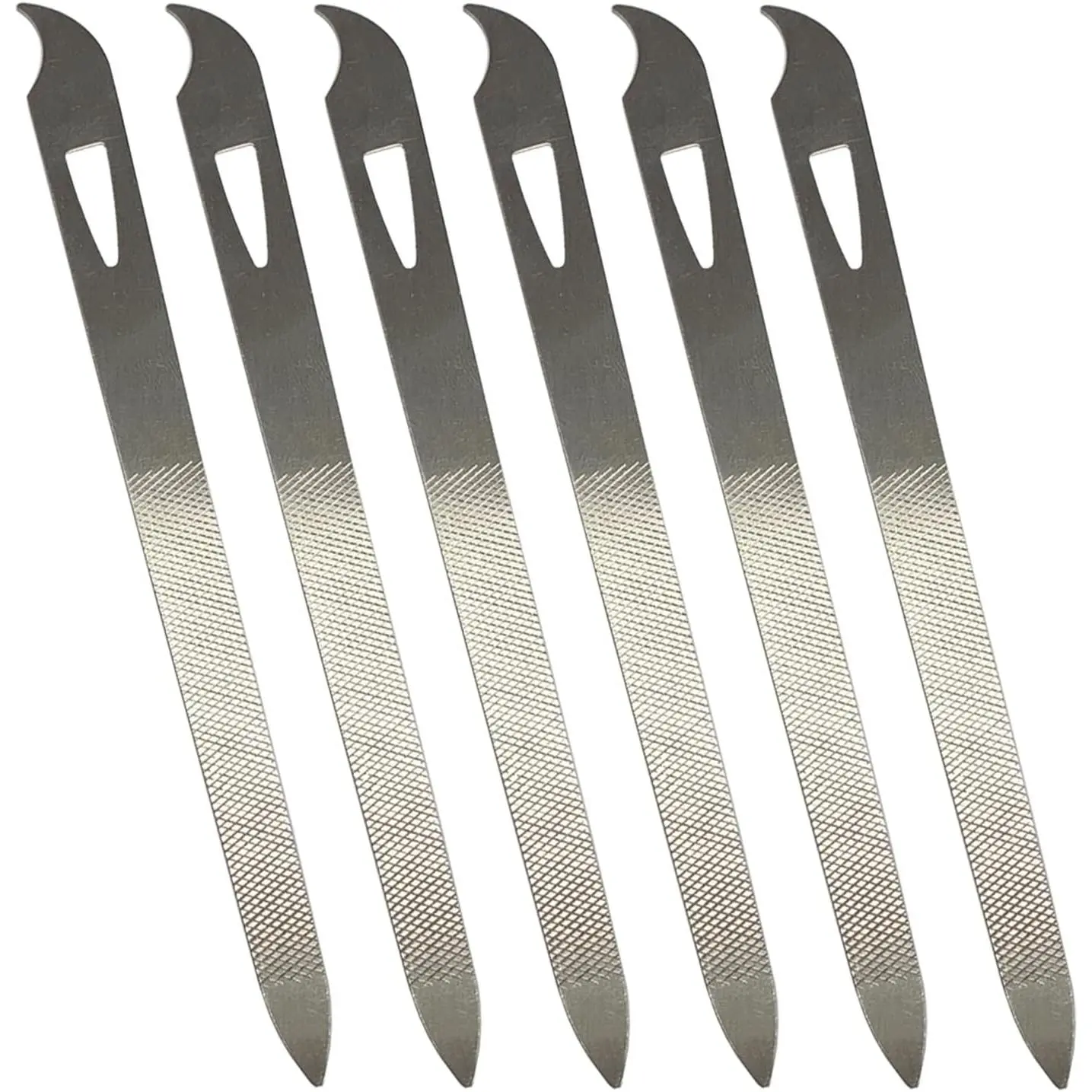6 PCS Metal Nail Files Double Sided - Premium 5.5" Rustproof Steel Emery Board for Quick Shaping, Sharp Pointed Tip for Ingrown Toenail Treatment, Professional Manicure Pedicure Supplies