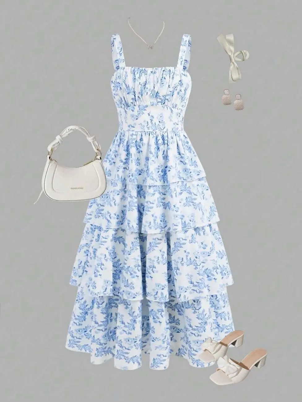 Tween Girls Floral Spaghetti Strap Dress, Summer Vacation Party Graduation Sundress
