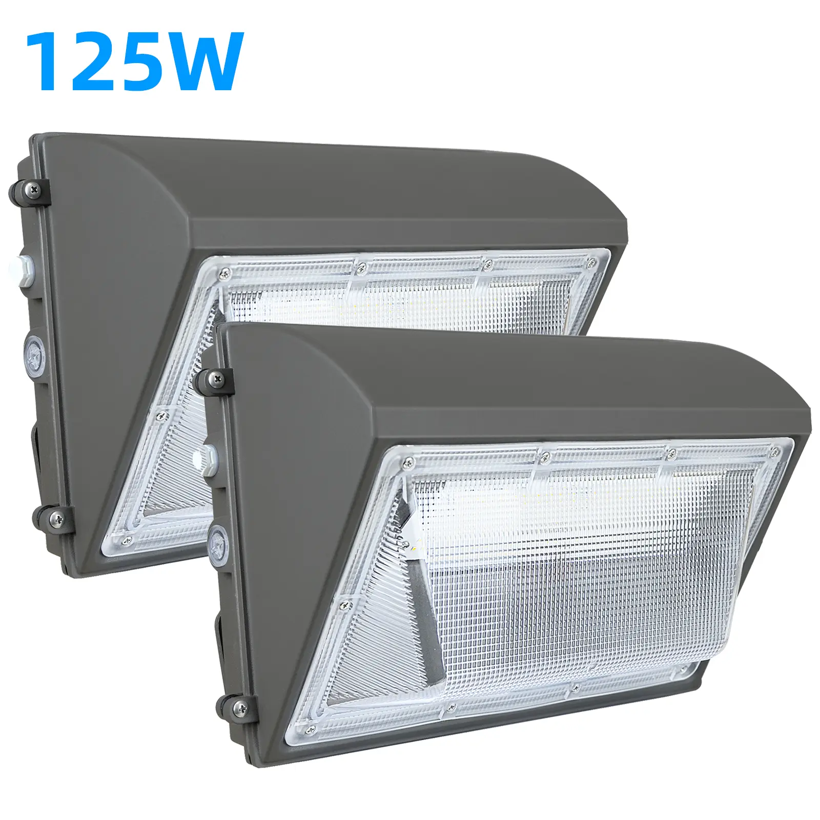 2-Pack 125W LED Security Flood Lights, 16000LM 5000K Daylight 110-277V Exterior-Grade Outdoor Wall Lights, IP65 Water Resistant Auto On/Off Dusk-to-Dawn Sensor for Parking Lots