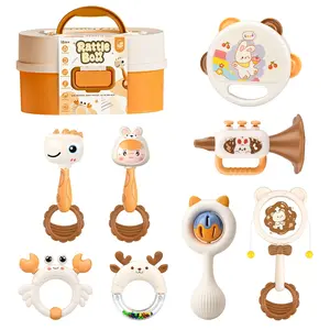 Baby Rattle Set with Carry Bag, Rattle Maracas Sensory, Early Sensory Training Toy, Hearing Development, Color Recognition, Newborn Gift, Birthday Present, Christmas Gift