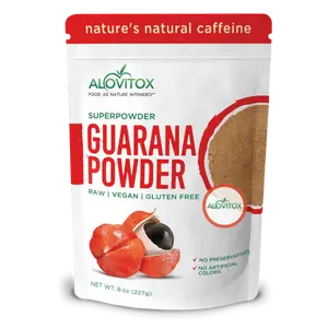 ALOVITOX: Organic Guarana Powder - Raw Seed Extract for Protein Support, Healthy Digestion & Weight Management – Vegan, Gluten-Free Drink Mix