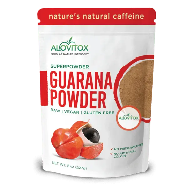 ALOVITOX: Organic Guarana Powder - Raw Seed Extract for Protein Support, Healthy Digestion & Weight Management – Vegan, Gluten-Free Drink Mix
