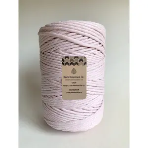 5mm Single Strand Macrame Cord 1 Ply Twisted Craft Rope - Light Pink Fiber Art String