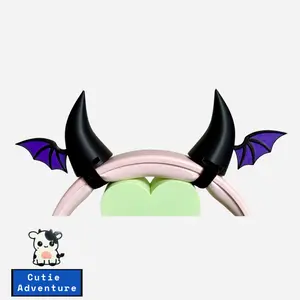 Horns with Bat Wings Headphones Accessory, Attachments