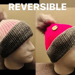 2 hats in 1. Reversible & Handmade Beanies.