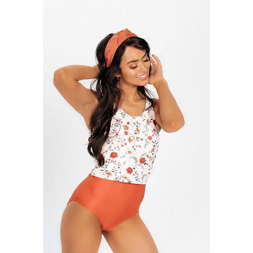V Back Midkini Top - Primrose