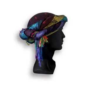 Colorful Peacock Print Head Wrap Turban