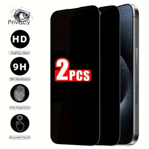 [2 Tempered + 2 Lens ]iPhone 17 16 15 14 13 12 11 Pro/Plus/Pro Max 2-Piece Anti-Peeping 9H Tempered Glass Camera Lens & Screen Protectors Gift Set for Birthday Family Friends