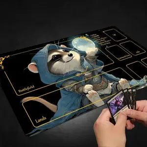[Sale off up to 65%][Free Ship] Cat Gaming Mouse Pad with Magic Zone Deskmat Desktop Playmat For TCG MTG Gathering pads 24x14in Battle Commander Play Card Mat