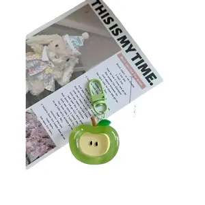 Cute Apple Acrylic Keychain Set with Red and Green Pendant Design, Bag Charm Accessory for Handbags Backpacks and Keys