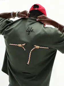 Men's Trendy Streetwear Loose Round Neck T-Shirt, Letter Print Casual Daily Short Sleeve, Versatile Style Summer Essential, Unisex Gift