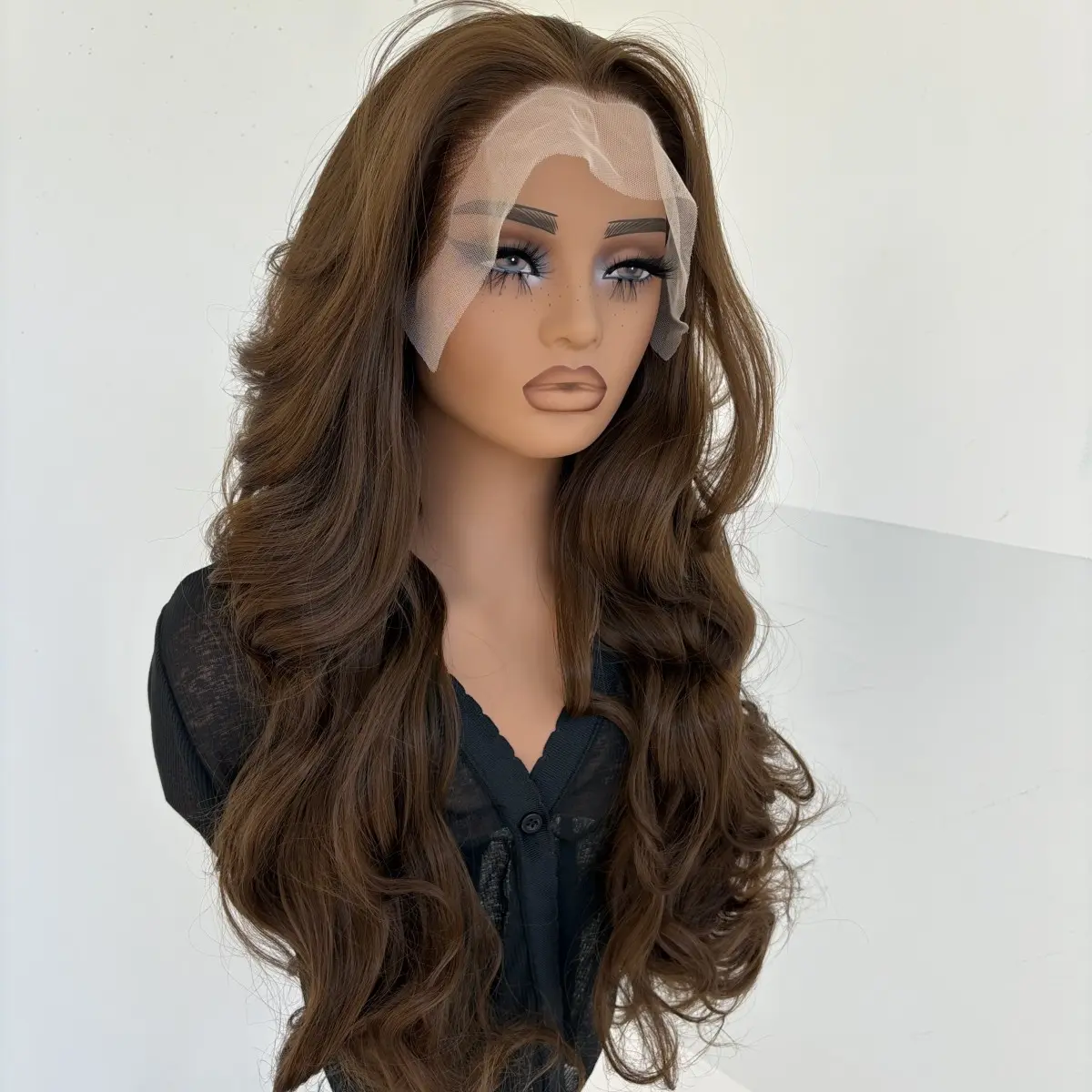 Long Wavy Heat Resistant Synthetic Hair Natural Hairline  display picture 1