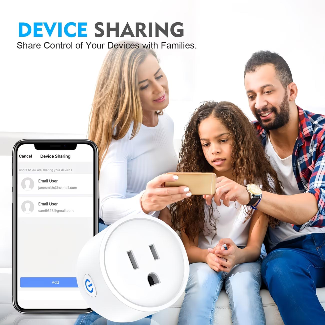 WiFi smart socket, power outlet with timer function and app control, multi-functional mini smart socket suitable for home and office, Alexa compatible.