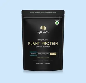 myBrainCo Performance Plant Protein - 300% Better Absorption - ioPEA Enhanced Absorption Technology with Rice Peptides - Vegan Plant Based Protein Supplement - No Added Sugar - All Natural Formula