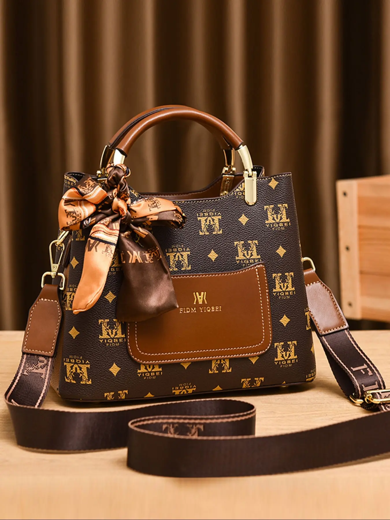 Elegant Women's Handbag, Casual Versatile Female Bag, Printed Trendy Career Shoulder Crossbody Bag, Fashionable High-End Style, Fashionable Patterned Bag, Versatile Shoulder Bags