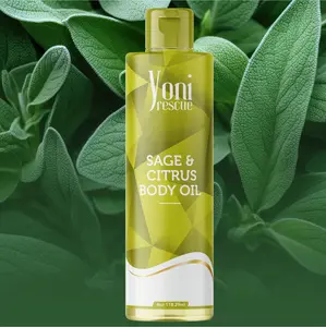 Sage & Citrus Body Oil, 4oz, with Apricot, Jojoba, Avocado Oils & Vitamin E Oil, Daily Moisturizing, Fast-Absorbing, Nourishes and Hydrates Skin, Skin Repair, Body Care, Ideal for All Skin Types, Citrus layer Fragrance Moisturizer Hydrating Scented