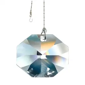 Hanging Crystal Suncatcher Large 50mm Magnificent Crystal Clear Octagon Prism
