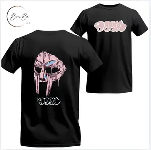 Pink Melting Mask Graphic T-Shirt – Black Streetwear Tee with Front and Back Print, Vintage Hip-Hop Style Shirt