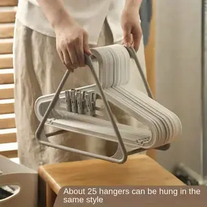 1pc Clothes Hanger Storage Artifact, Hanger Stacker Organizer Stand, Portable Hanger Holder, Laundry Room Organization Hanger Rack Storage