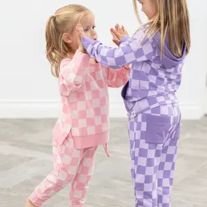 Checker Purple Haze Crew Neck Jogger Set