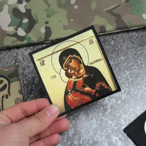 Virgin Mary Orthodox Morale Tactical Patch Military Badge Backpack Stickers on Clothing Hook and Loop Armband Helmet Applique