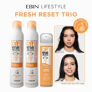 EBIN Off The Record Fresh Reset Duo (Mango Tango Burst) 2-Pack Dry Shampoo + FREE Deodorant Spray | Oil Control, Odor Protection, All-Day Fresh
