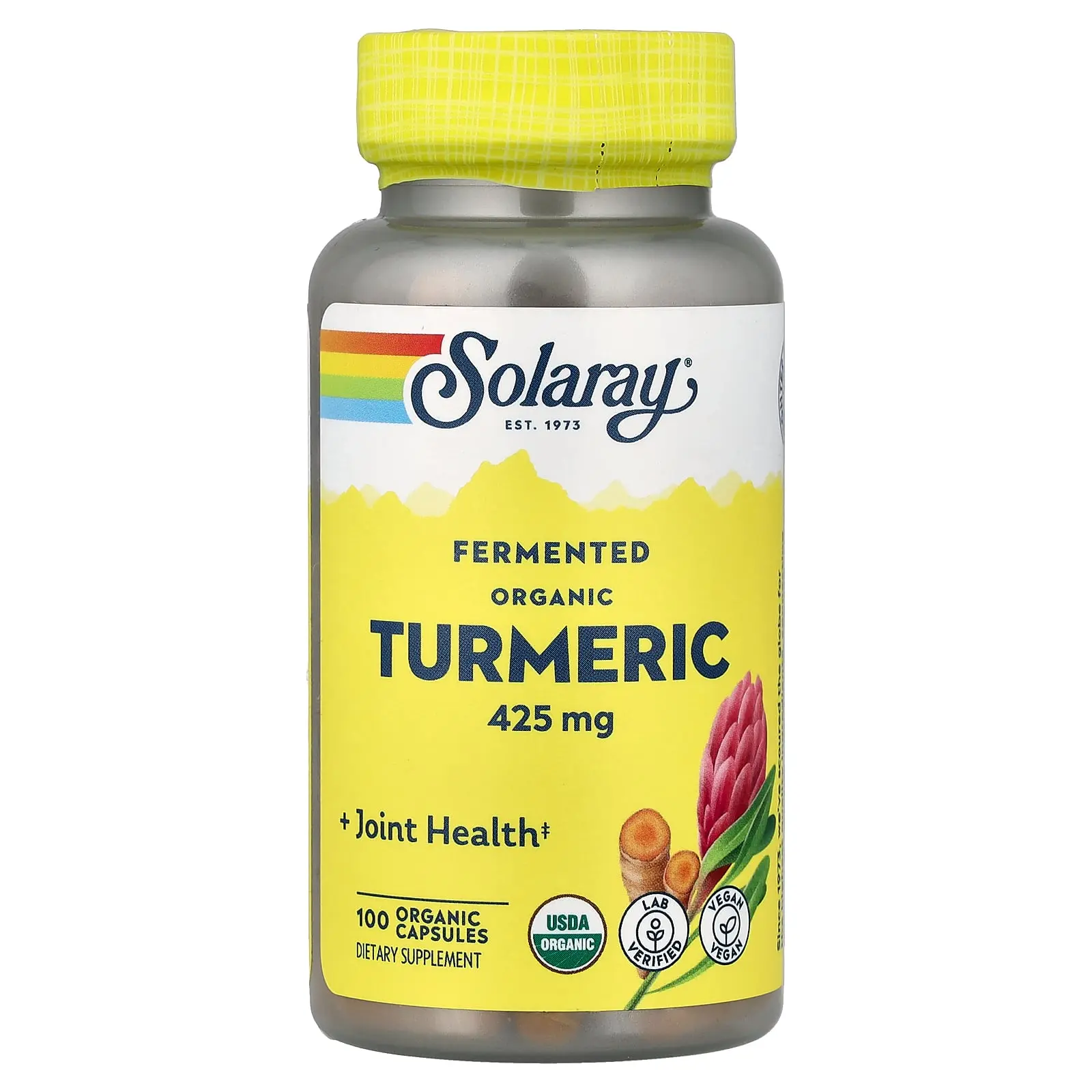 Solaray Fermented Organic Turmeric, 425 mg, 100 Organic Capsules Solaray Fermented Organic Turmeric, 425 mg, 100 Organic Capsules