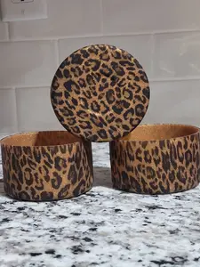 Golden Glitter Leopard print boot bumper for tumbler