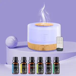 16.91oz Aroma Diffuser Humidifier with Ultrasonic Mist, Waterless Fragrance Oil Diffuser, Essential Oil Aroma Diffuser, Anxiety Humidifier, Flower Humidifier, Air Purifier, Mood Lighting & Safety Timer | Includes 6 Essential Oils Kit d is ff user